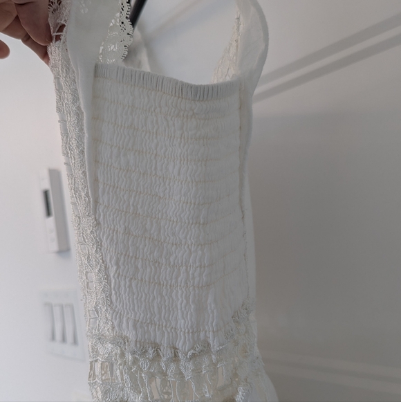 Free People FP One Verona Mini Dress White Crochet Lace Boho Size Large - Picture 8 of 11